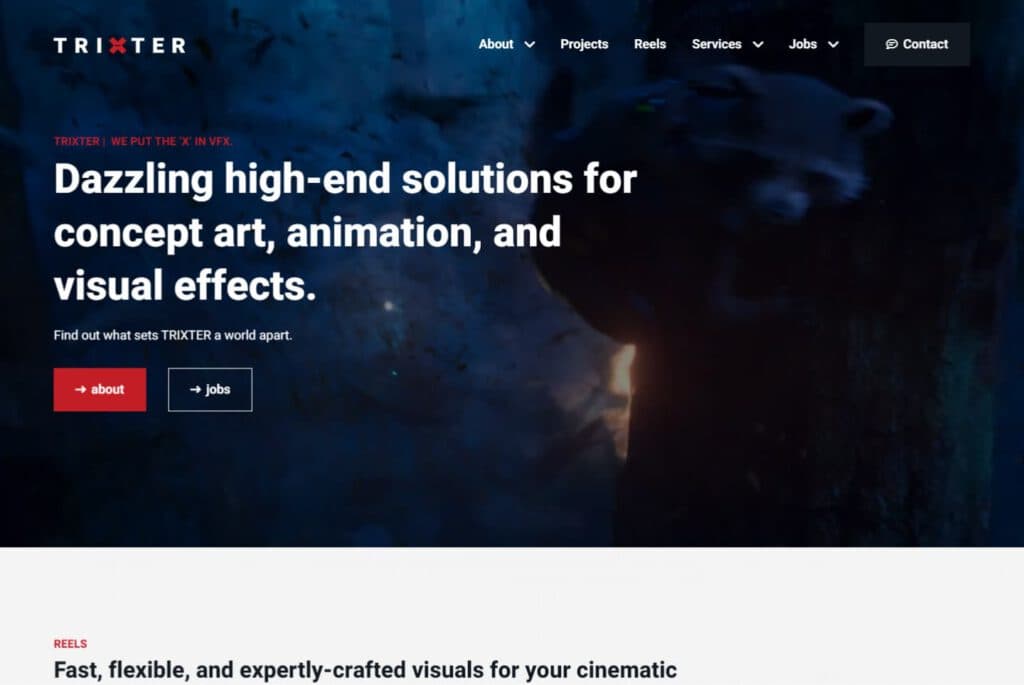 Trixter Website Screenshot